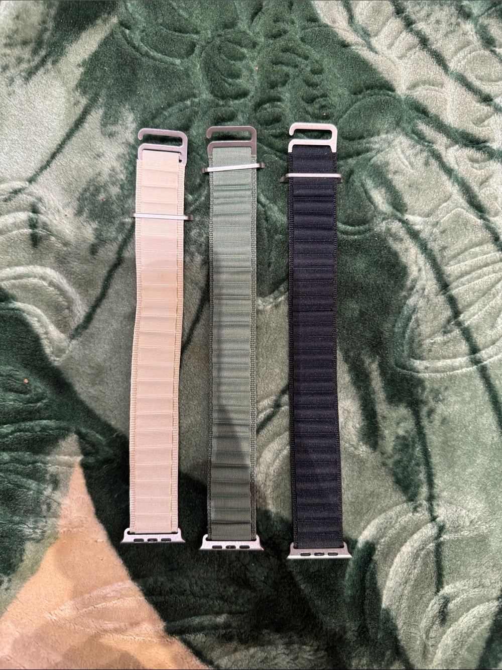 Apple Nylon Watch Bands in Black, Olive, and Tan